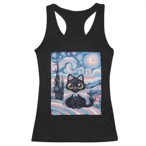 Funny Transgender Cat Starry Night Racerback Tank Top LGBTQ Pride Support Gift