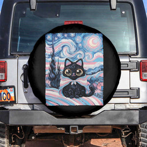 Funny Transgender Cat Starry Night Spare Tire Cover LGBTQ Pride Support Gift