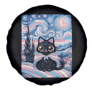 Funny Transgender Cat Starry Night Spare Tire Cover LGBTQ Pride Support Gift