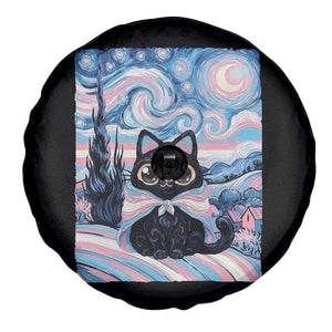 Funny Transgender Cat Starry Night Spare Tire Cover LGBTQ Pride Support Gift