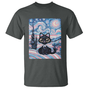 Funny Transgender Cat Starry Night T Shirt LGBTQ Pride Support Gift