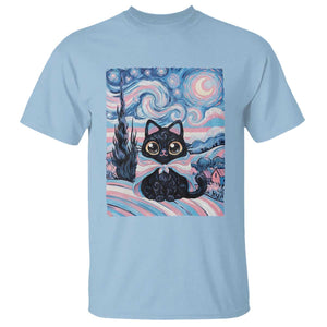 Funny Transgender Cat Starry Night T Shirt LGBTQ Pride Support Gift