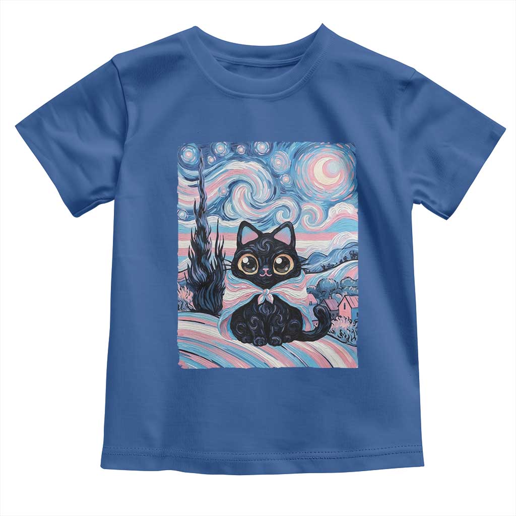 Funny Transgender Cat Starry Night Toddler T Shirt LGBTQ Pride Support Gift