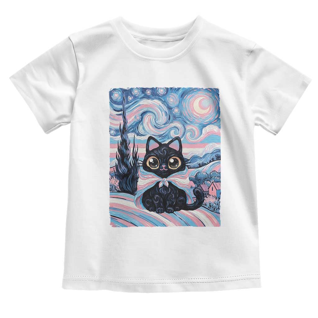 Funny Transgender Cat Starry Night Toddler T Shirt LGBTQ Pride Support Gift