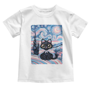 Funny Transgender Cat Starry Night Toddler T Shirt LGBTQ Pride Support Gift