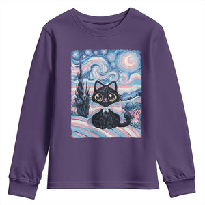Funny Transgender Cat Starry Night Youth Sweatshirt LGBTQ Pride Support Gift