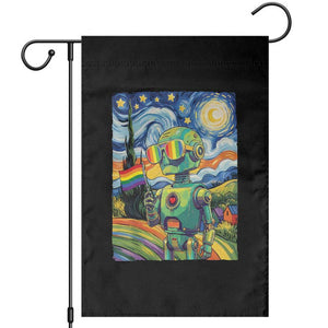 Funny Rainbow Starry Night Robot Pride Garden Flag LGBTQ Geeky Gift TS12 Black Print Your Wear