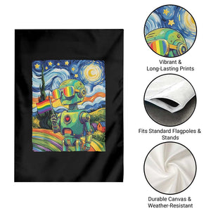 Funny Rainbow Starry Night Robot Pride Garden Flag LGBTQ Geeky Gift TS12 Print Your Wear