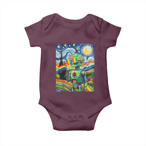 Funny Rainbow Starry Night Robot Pride Baby Onesie LGBTQ Geeky Gift TS12 Maroon Print Your Wear