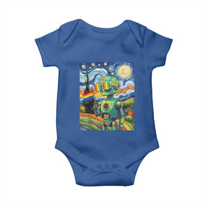 Funny Rainbow Starry Night Robot Pride Baby Onesie LGBTQ Geeky Gift TS12 Royal Blue Print Your Wear