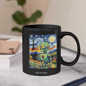 Funny Rainbow Starry Night Robot Pride Coffee Mug LGBTQ Geeky Gift TS12 Print Your Wear