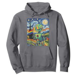 Funny Rainbow Starry Night Robot Pride Hoodie LGBTQ Geeky Gift TS12 Charcoal Print Your Wear