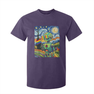 Funny Rainbow Starry Night Robot Pride T Shirt For Kid LGBTQ Geeky Gift TS12 Purple Print Your Wear