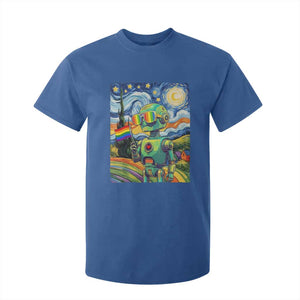 Funny Rainbow Starry Night Robot Pride T Shirt For Kid LGBTQ Geeky Gift TS12 Royal Blue Print Your Wear
