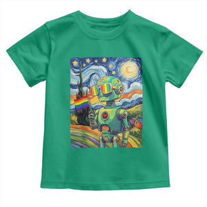 Funny Rainbow Starry Night Robot Pride Toddler T Shirt LGBTQ Geeky Gift TS12 Irish Green Print Your Wear