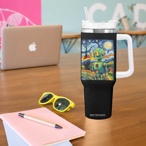 Funny Rainbow Starry Night Robot Pride Tumbler With Handle LGBTQ Geeky Gift TS12 Print Your Wear