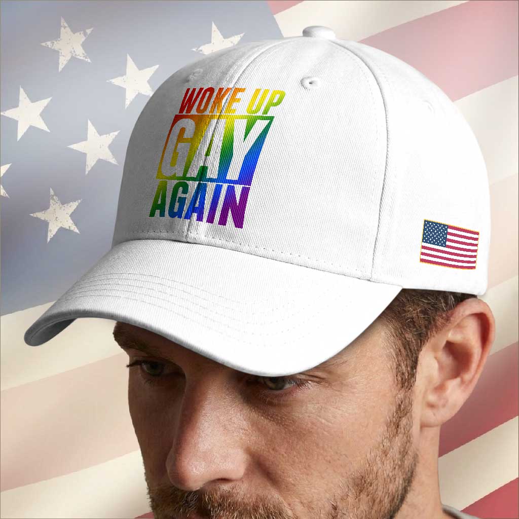 Funny LGBTQ Pride Month Baseball Cap Woke Up Gay Again TS12 Print Your Wear
