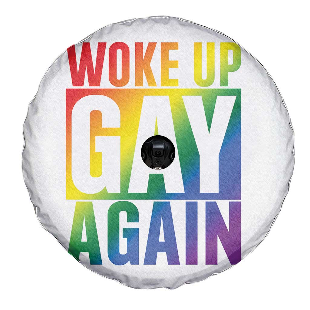 Funny LGBTQ Pride Month Spare Tire Cover Woke Up Gay Again TS12 Print Your Wear