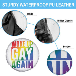 Funny LGBTQ Pride Month Spare Tire Cover Woke Up Gay Again TS12 Print Your Wear