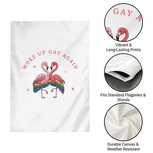 Funny Flamingos Woke Up Gay Again Garden Flag Gift For Queer Bird Lovers TS12 Print Your Wear
