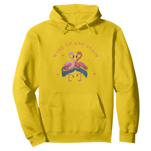 Funny Flamingos Woke Up Gay Again Hoodie Gift For Queer Bird Lovers TS12 Daisy Print Your Wear
