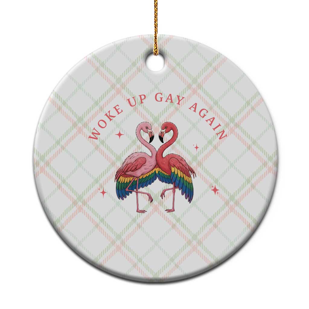 Funny Flamingos Woke Up Gay Again Ceramic Ornament Gift For Queer Bird Lovers TS12 1pc Christmas Plaid Print Your Wear