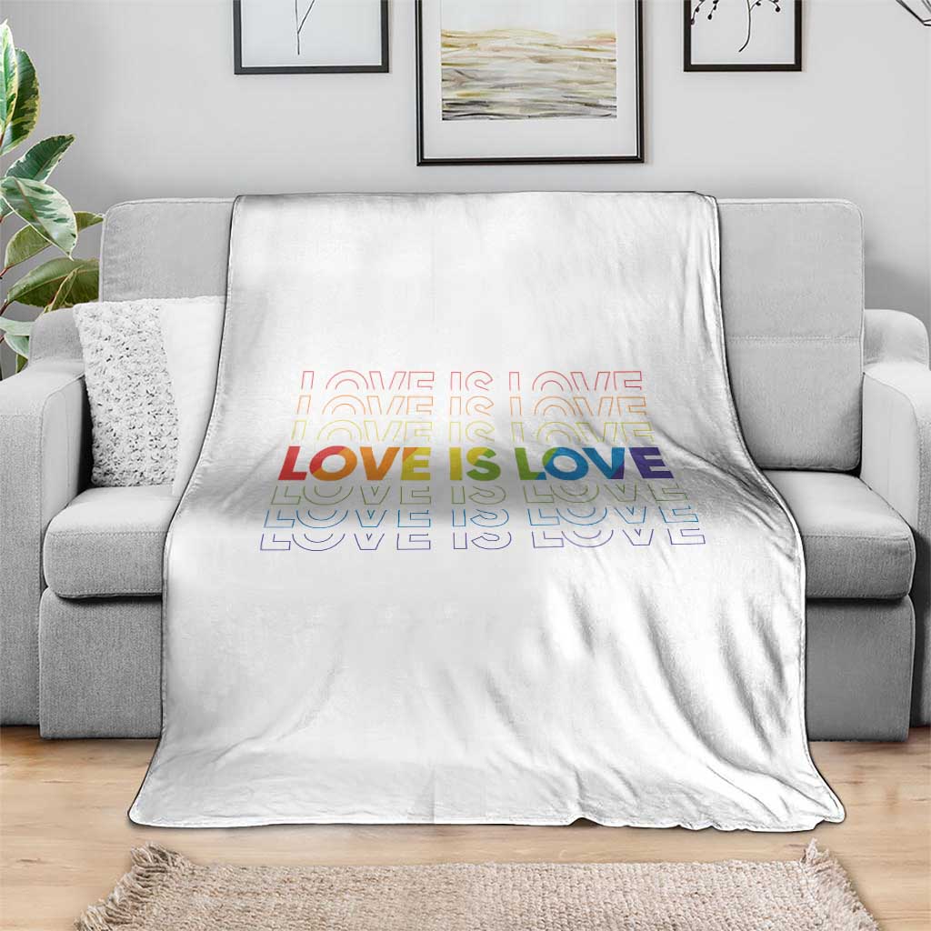 Love Is Love Rainbow Typography Throw Blanket LGBTQ Support Gift TS12 Print Your Wear