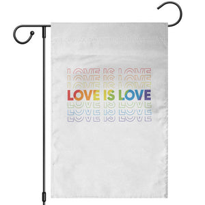 Love Is Love Rainbow Typography Garden Flag LGBTQ Support Gift TS12 White Print Your Wear