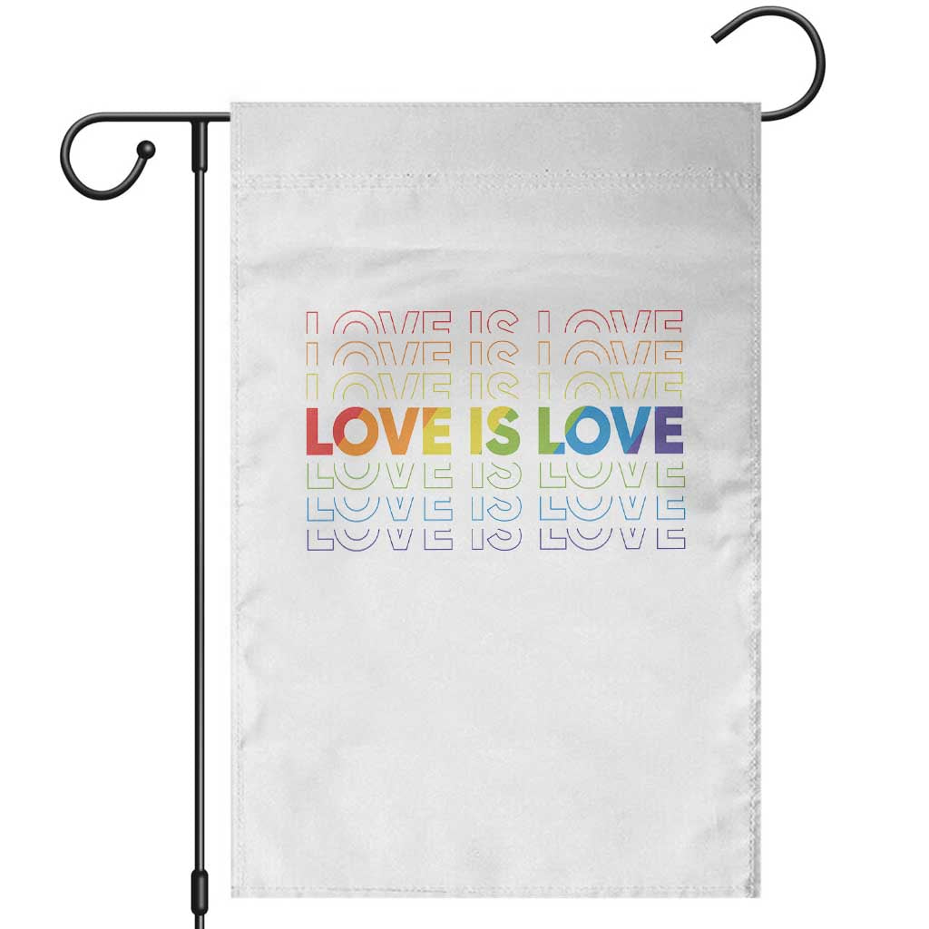 Love Is Love Rainbow Typography Garden Flag LGBTQ Support Gift TS12 White Print Your Wear