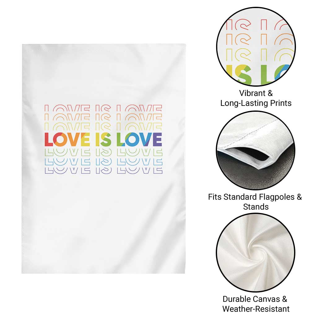 Love Is Love Rainbow Typography Garden Flag LGBTQ Support Gift TS12 Print Your Wear