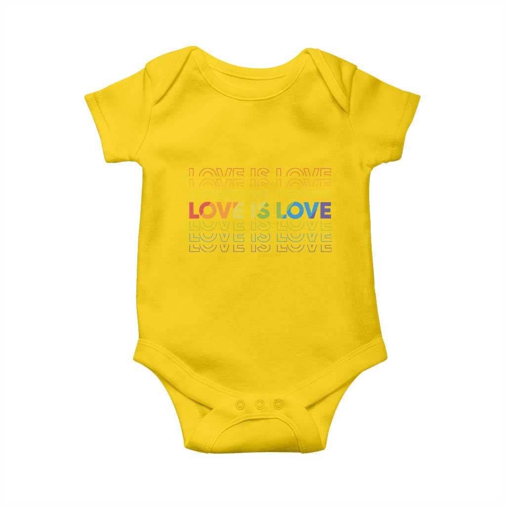 Love Is Love Rainbow Typography Baby Onesie LGBTQ Support Gift TS12 Daisy Print Your Wear