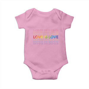 Love Is Love Rainbow Typography Baby Onesie LGBTQ Support Gift TS12 Light Pink Print Your Wear