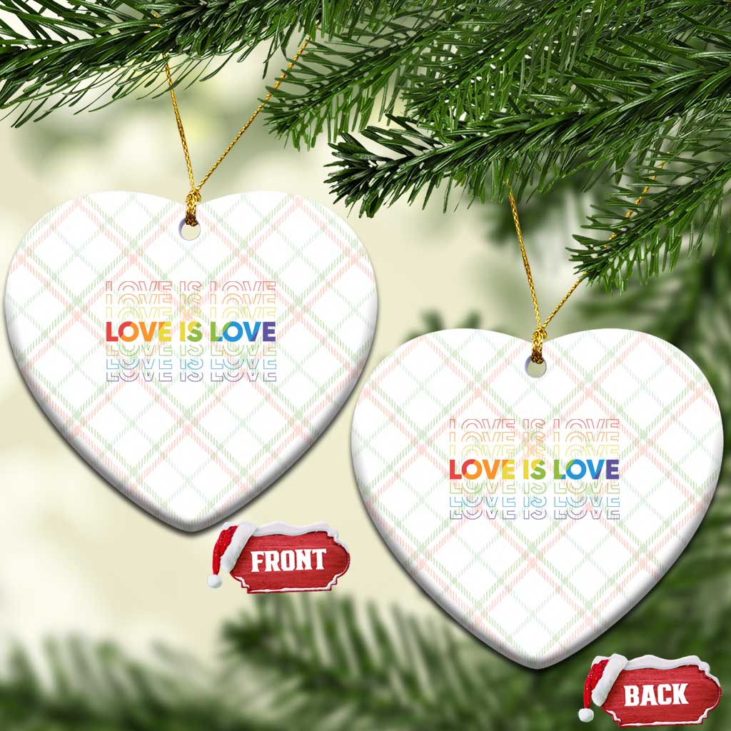 Love Is Love Rainbow Typography Ceramic Ornament LGBTQ Support Gift TS12 Print Your Wear