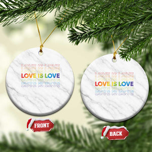 Love Is Love Rainbow Typography Ceramic Ornament LGBTQ Support Gift TS12 1pc White Marble Print Your Wear