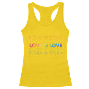 Love Is Love Rainbow Typography Racerback Tank Top LGBTQ Support Gift TS12 Daisy Print Your Wear