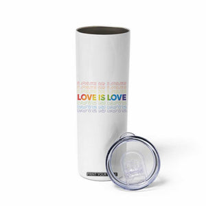 Love Is Love Rainbow Typography Skinny Tumbler LGBTQ Support Gift TS12 Print Your Wear