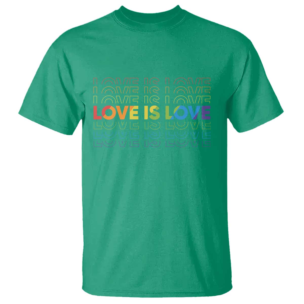 Love Is Love Rainbow Typography T Shirt LGBTQ Support Gift TS12 Irish Green Print Your Wear