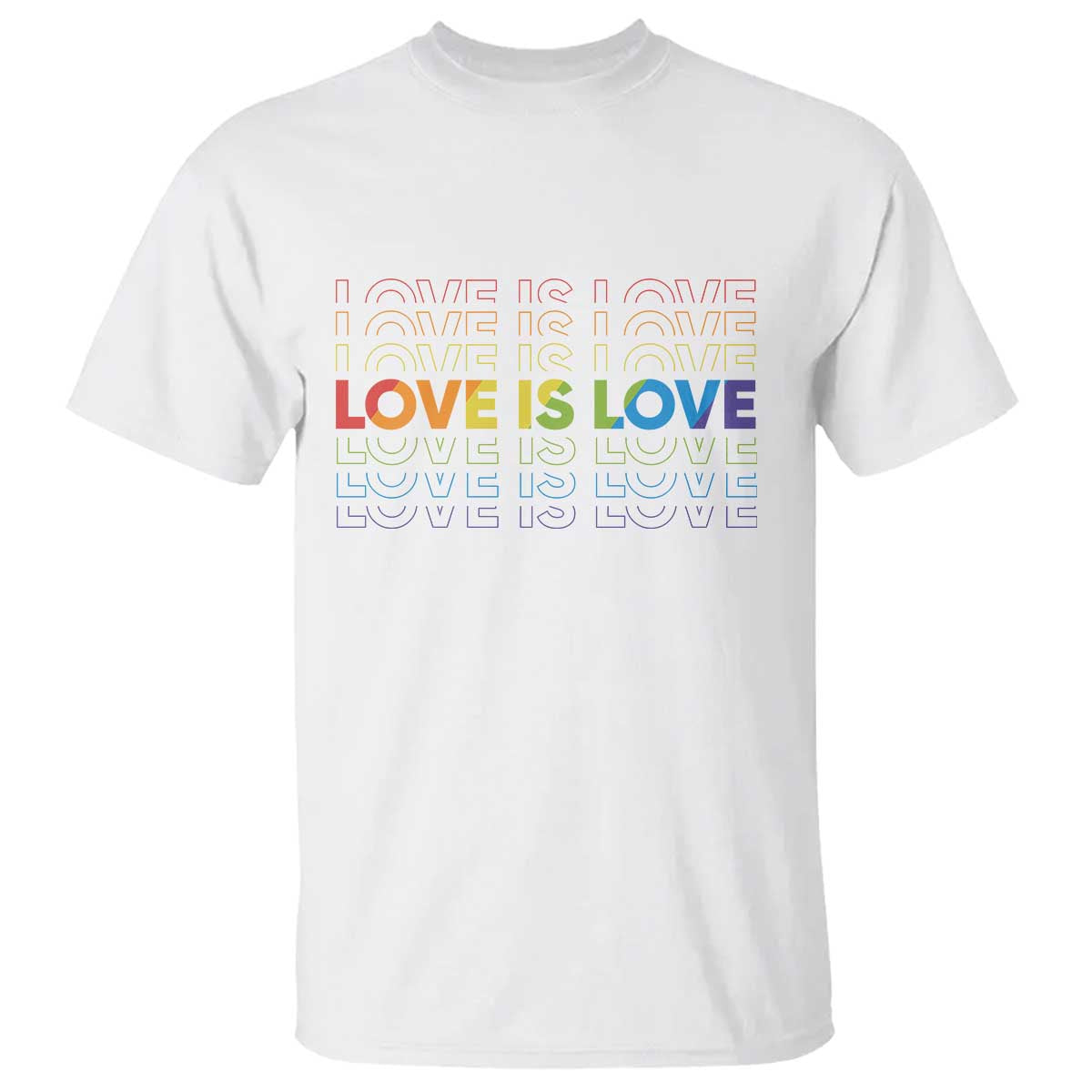 Love Is Love Rainbow Typography T Shirt LGBTQ Support Gift TS12 White Print Your Wear