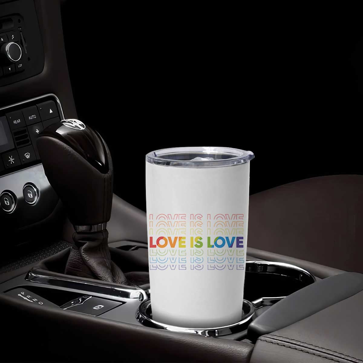 Love Is Love Rainbow Typography Tumbler Cup LGBTQ Support Gift TS12 Print Your Wear