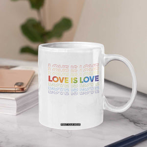 Love Is Love Rainbow Typography Coffee Mug LGBTQ Support Gift TS12 Print Your Wear