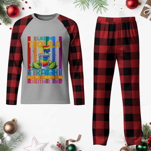 I Like My Tequila Straight But My Friends Go Either Way Plaid Pajama Set Funny LGBTQ Drinking TS12 Buffalo Plaid Print Your Wear
