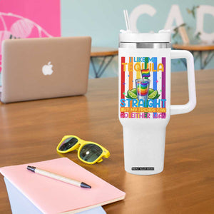 I Like My Tequila Straight But My Friends Go Either Way Tumbler With Handle Funny LGBTQ Drinking TS12 Print Your Wear