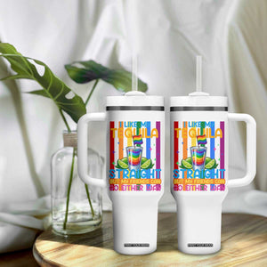 I Like My Tequila Straight But My Friends Go Either Way Tumbler With Handle Funny LGBTQ Drinking TS12 Print Your Wear