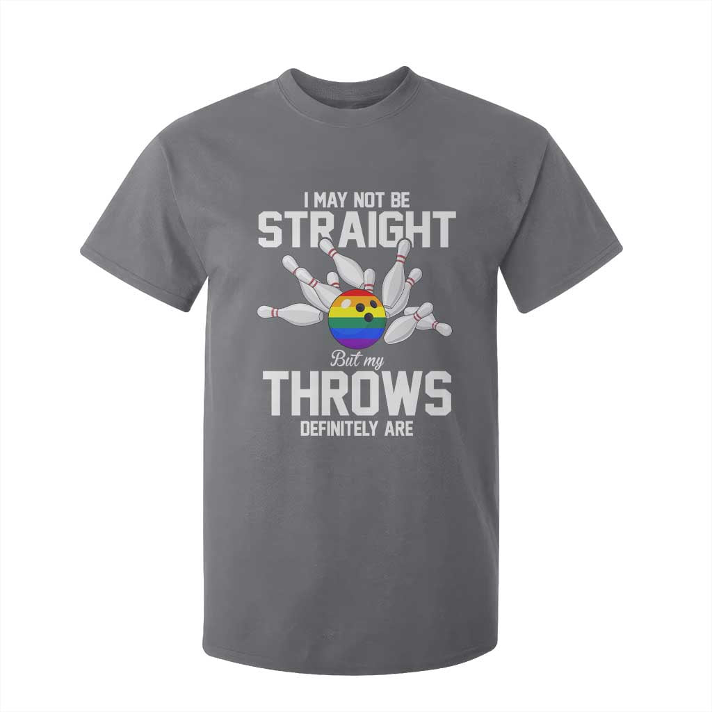 Funny LGBTQ Bowling T Shirt For Kid I May Not Be Straight But My Throws Are
