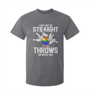 Funny LGBTQ Bowling T Shirt For Kid I May Not Be Straight But My Throws Are