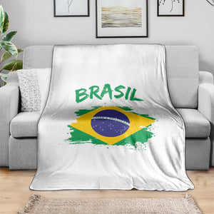 Vintage Brasil Flag Throw Blanket Brazilian Heritage Pride