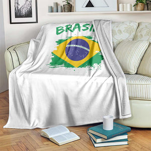 Vintage Brasil Flag Throw Blanket Brazilian Heritage Pride