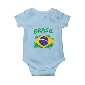 Vintage Brasil Flag Baby Onesie Brazilian Heritage Pride
