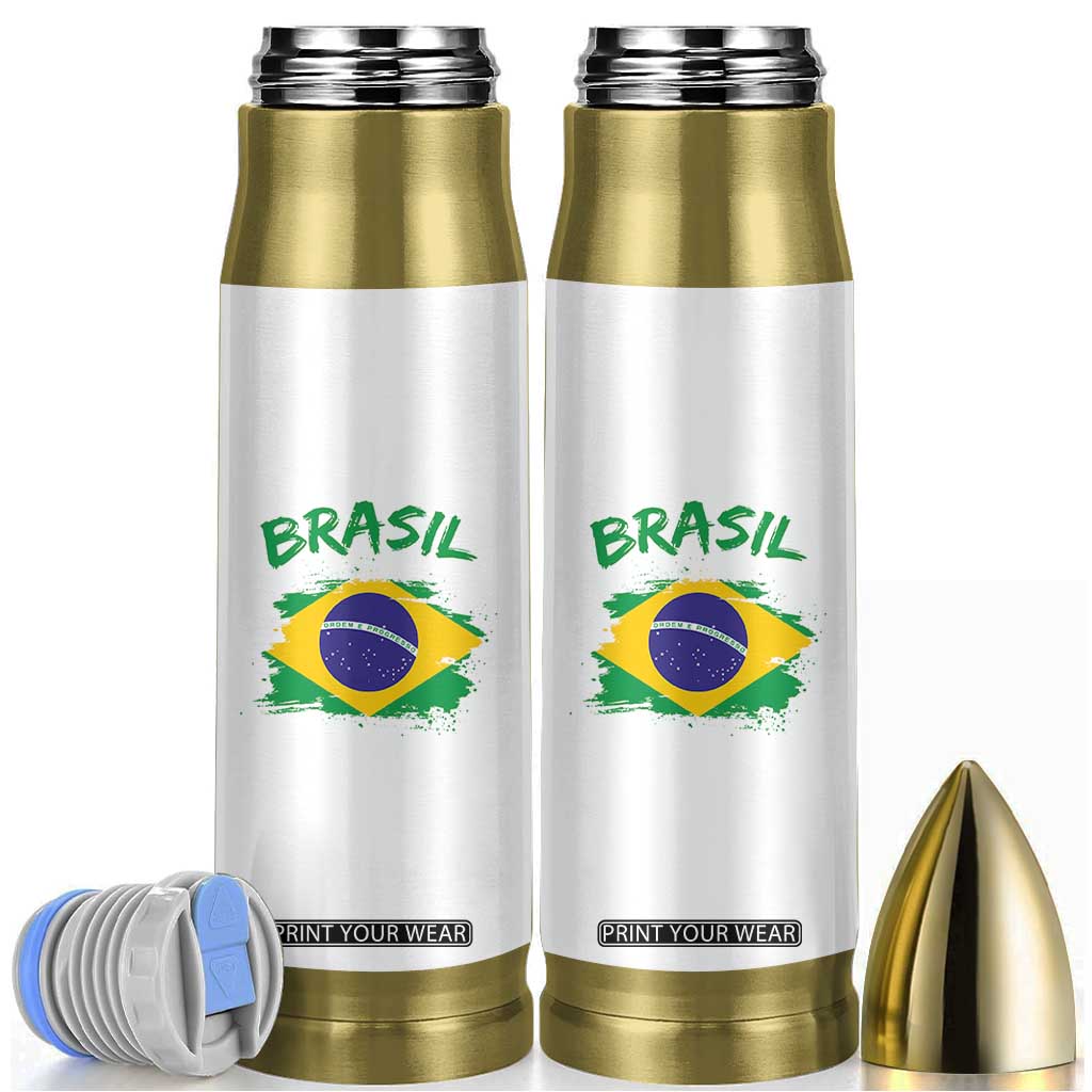 Vintage Brasil Flag Bullet Tumbler Brazilian Heritage Pride