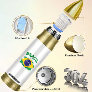 Vintage Brasil Flag Bullet Tumbler Brazilian Heritage Pride